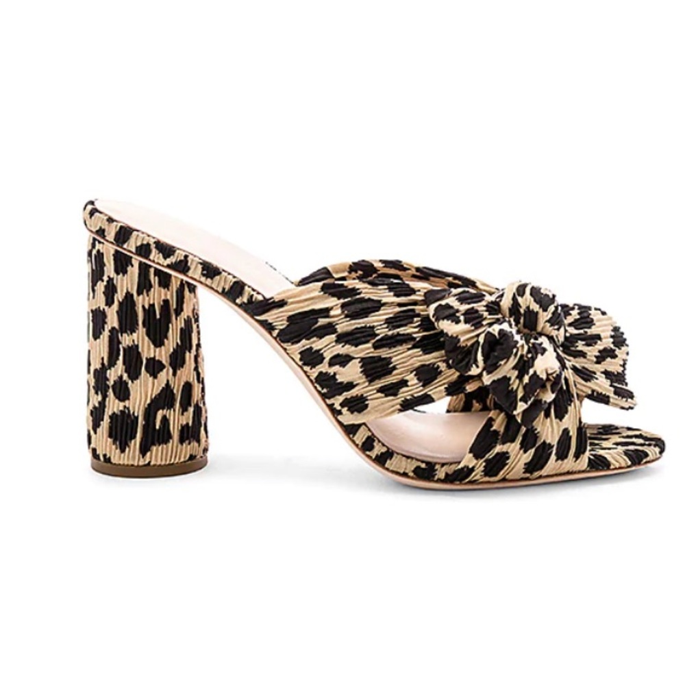 NWT loeffler Randal dark leopard penny knot heel - Picture 4 of 7